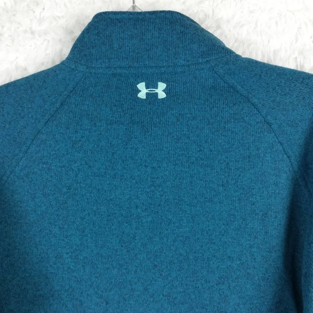 Under‎ Armour Womens Jacket Storm Coldgear Fitted Blue 1/2 Zip Waist Length L